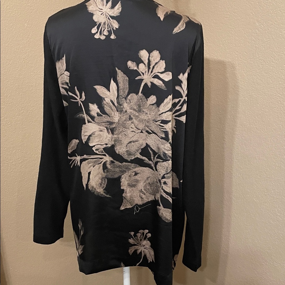 New Donna Karan New York Mixed Media Cardigan Large